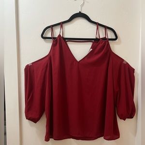Women’s Collective Concepts Off The Shoulder Burgandy Size XXL